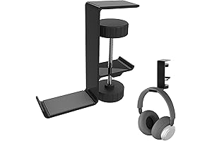 Headphone Stand Hanger Holder: The Perfect Under-Desk Headset Storage Solution.
