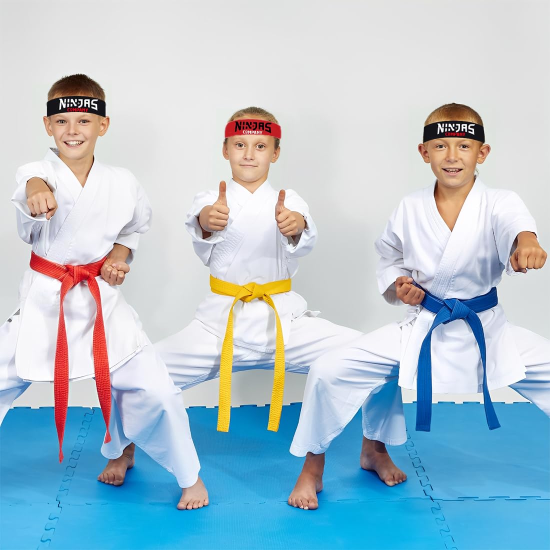 8 bandeaux ninja pour fête, bandeaux ninja, décorations d'anniversaire pour enfants, cadeaux pour fête ninja, adaptés aux fêtes sur le thème du karaté, aux fêtes d'anniversaire