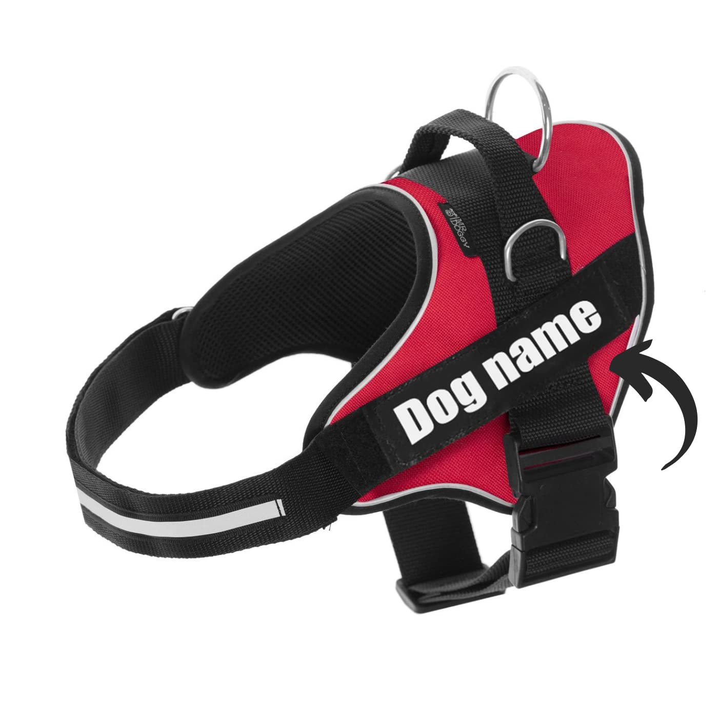 Personalised Reflective Dog Harness – Includes 2 Name Tags – Small, Medium and Large – Quality and Durable (XXS 1.5-3.5 kg, Red)
