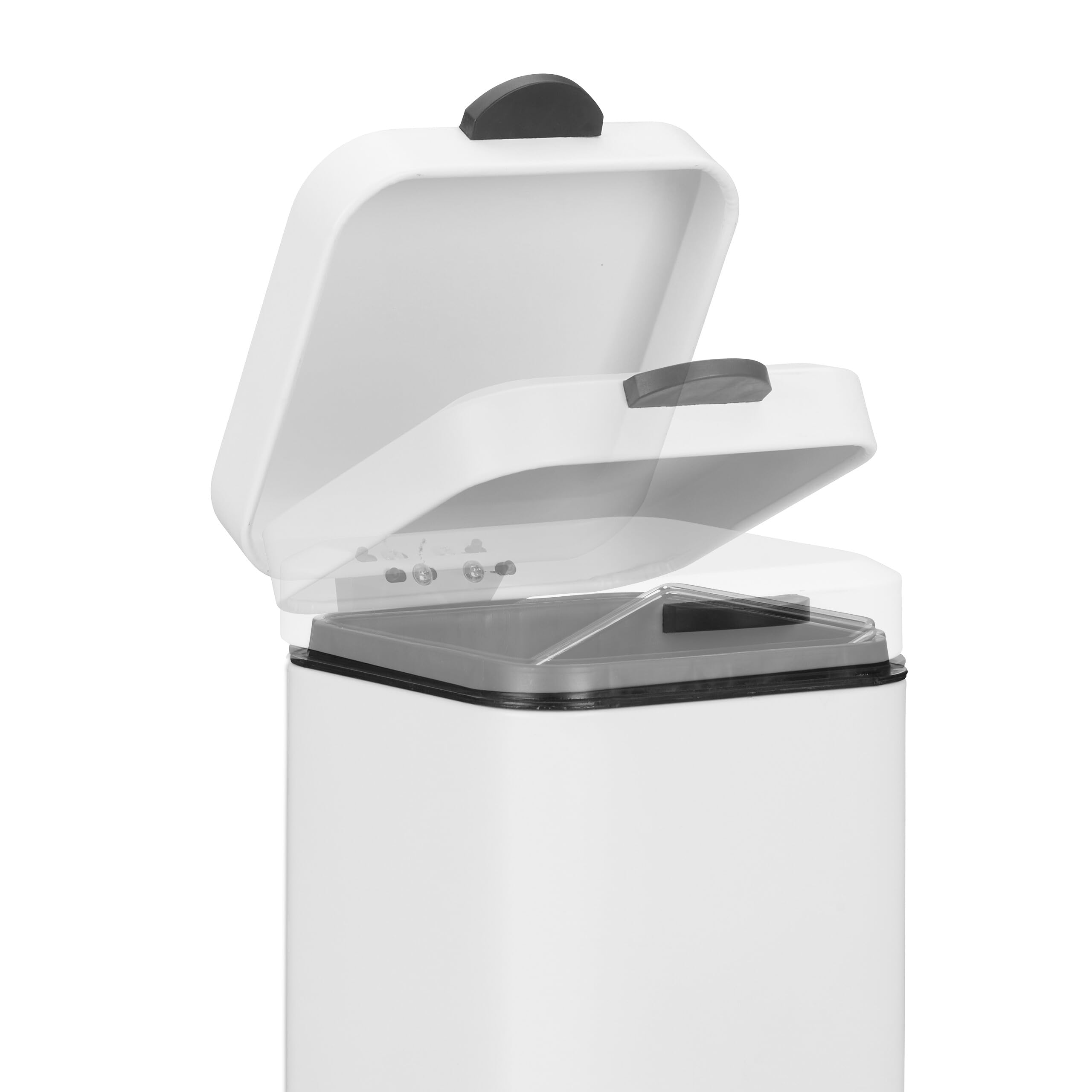 Relaxdays Kosmetikeimer 10 Liter - Moderner Badmülleimer Mit Absenkautomatik & Trittfunktion
