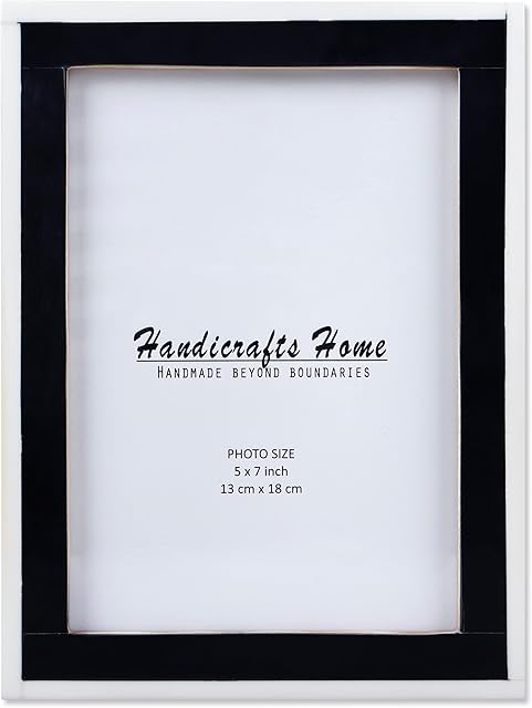Handicrafts Home 5x7 Picture Photo Frame Mosaic Art Inspired Vintage Wall Décor Gift Frames 5x7 BLACK  Christmas Gifts