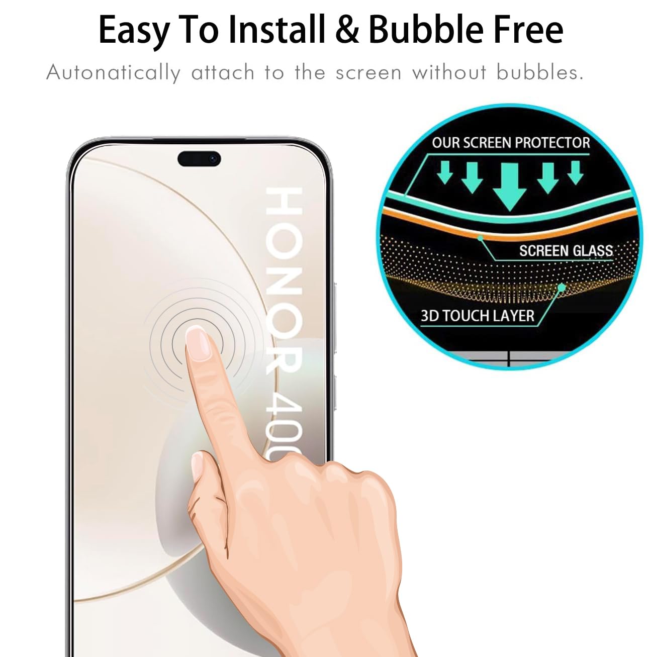 Protection D'écran En Verre Trempé 9H Pour Honor 400 Lite 5G - Lot De 2 Avec Protections Caméra