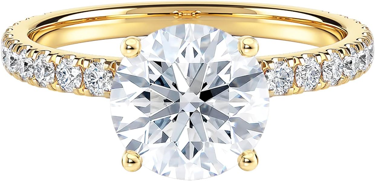 Diamond Wish IGI Certified 1 to 3 Carat Lab Grown Diamond Ribbon Halo Engagement Ring for Women in 14k Gold with Side Stones (I-J, VS-SI, cttw) Wedding Anniversary Promise Ring Size 4 to 9