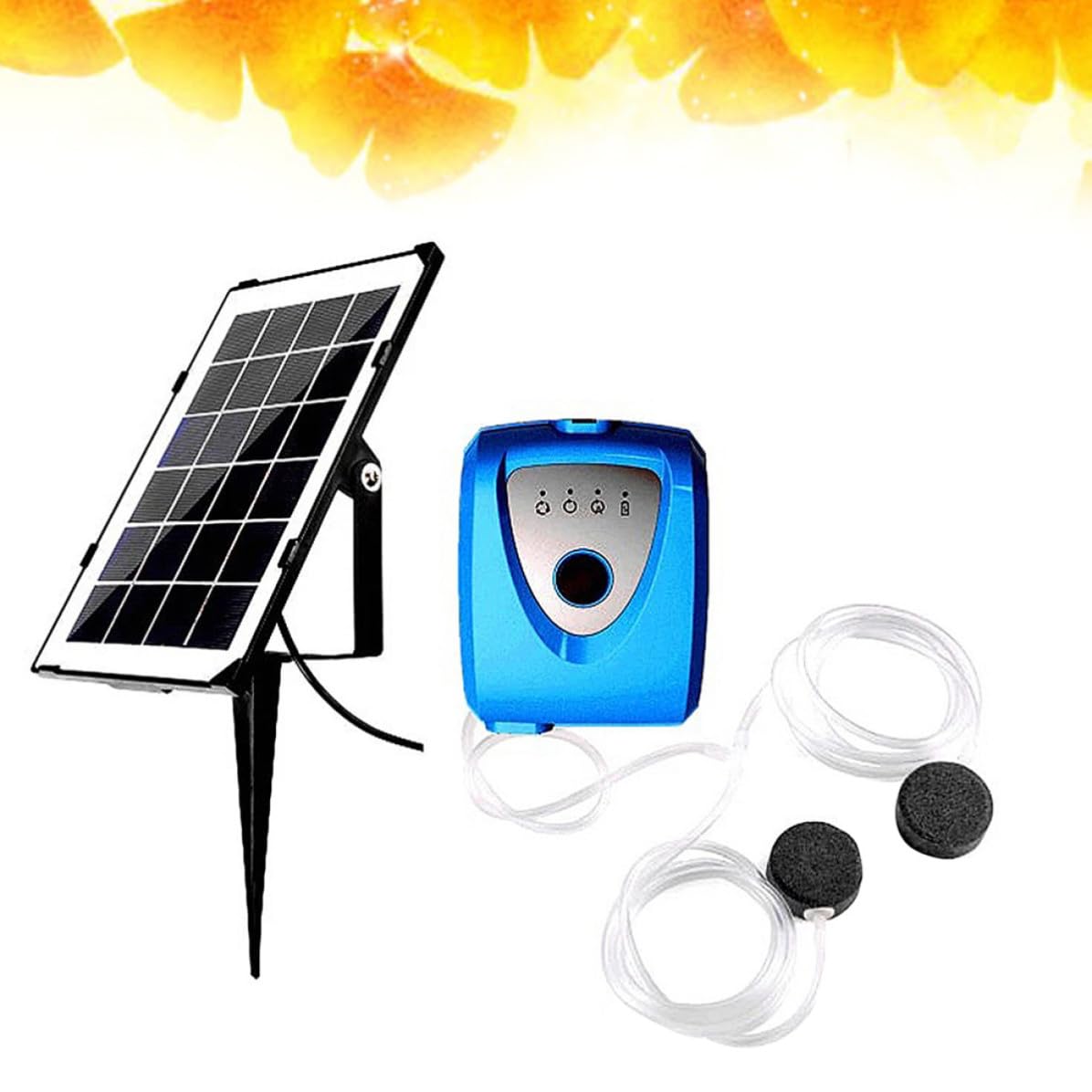 Bomba de Aire para Acuario Solar Doble Orificio y USB Recargable