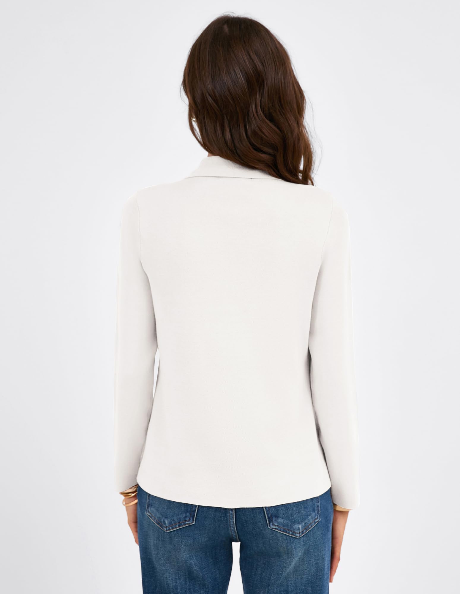 GRACE KARIN Blazer da donna a maniche lunghe, elegante con risvolto a V, cardigan per ospiti di nozze, bottoni casual, abbigliamento da ufficio con tasche
