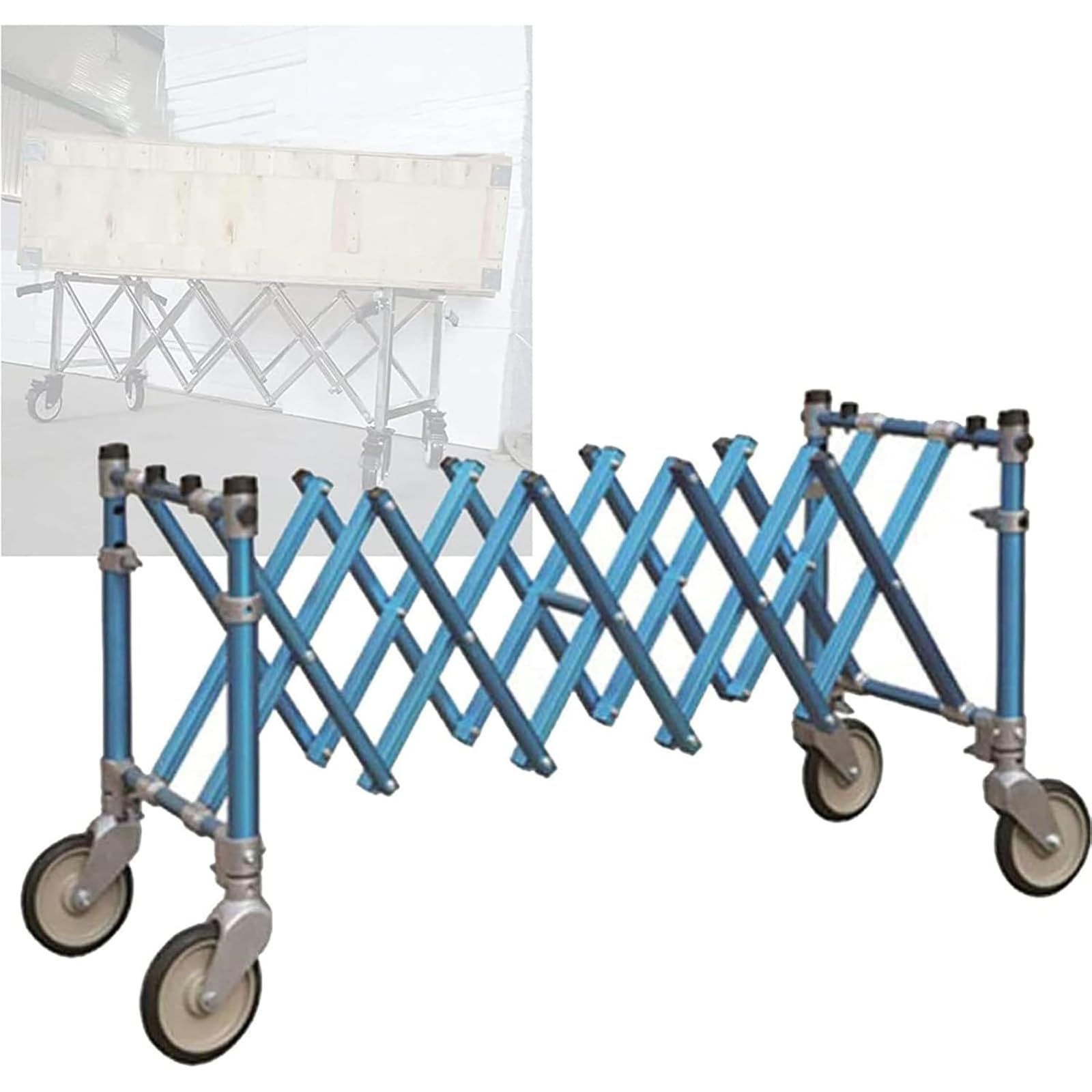 Carrello Pieghevole per Bare, Barella Retrattile, Barella A Spinta, Carrello per Barelle Funebri in Acciaio Inossidabile,B