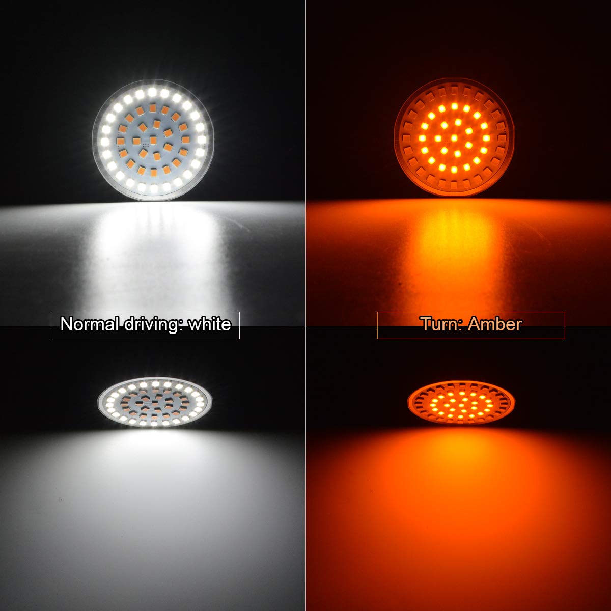 KATUR Super jasne 1157 BAY15D P21/5W włączane żarówki LED motocykl 5-centymetrowy styl pocisk przedni biały DRL bursztynowy sygnał kierunkowskazu LED biały/bursztynowy do Harley Softail 2011-2017 Dyna 2012-2017