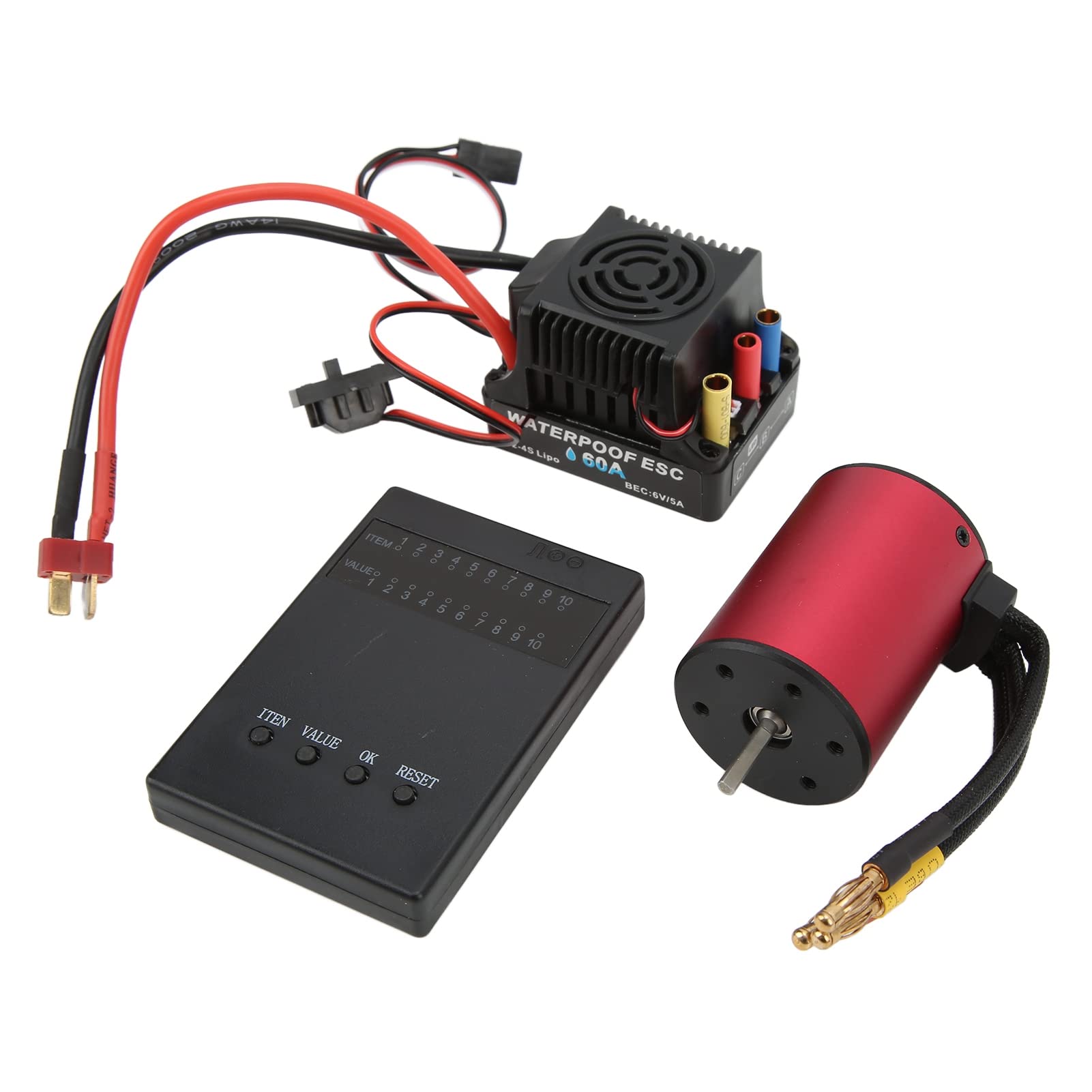 Silnik o wysokim momencie obrotowym, aluminiowy radiator CNC, wodoodporny silnik bezszczotkowy do samochodów RC, S3650 3100KV z płytą programową i zabezpieczeniami