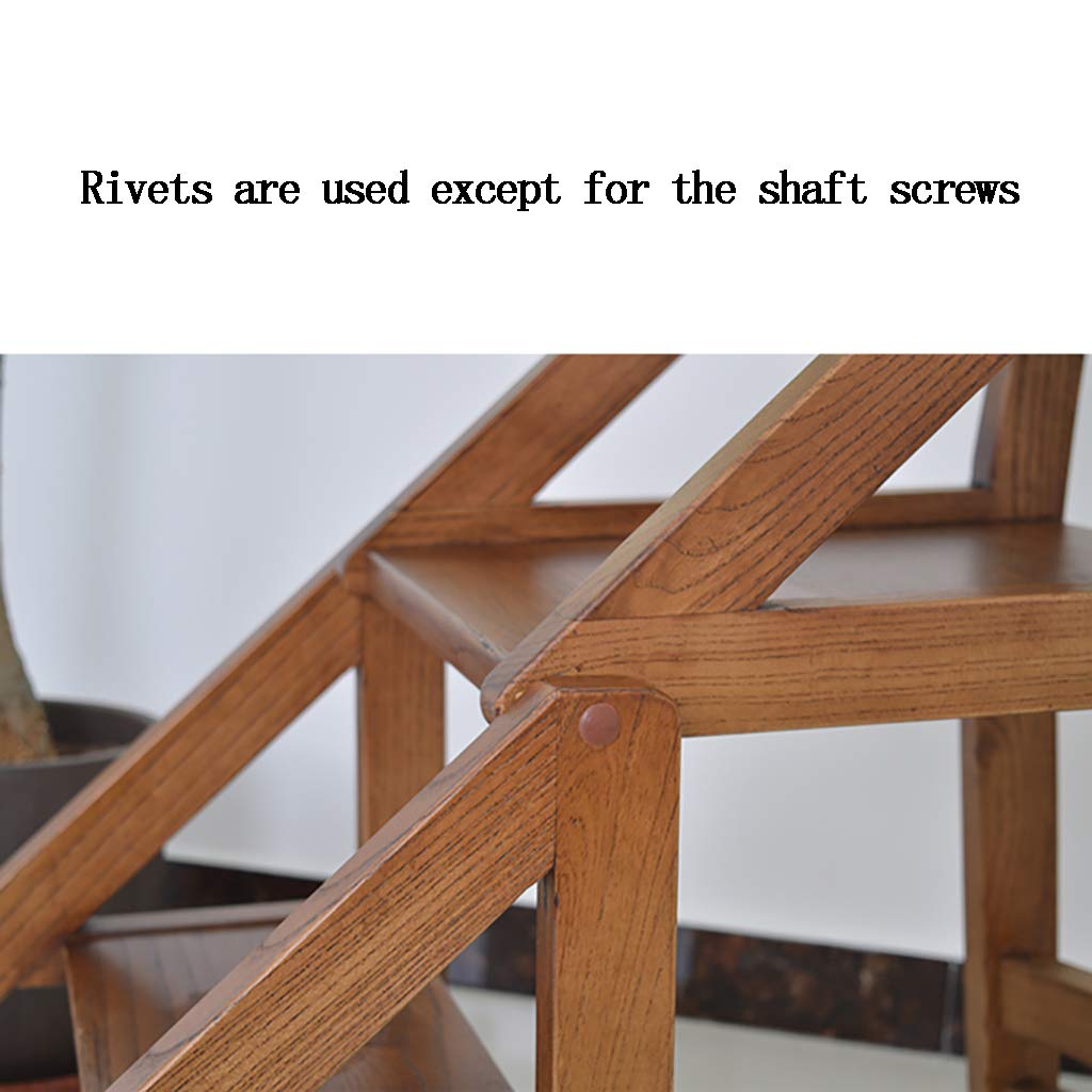 Silla de Escalera Plegable Multifuncional, Taburete de 4 Niveles con Escalera de Madera Maciza - Silla de Escalera Creativa de Doble Uso, para Oficina en casa, soporta hasta 150 kg