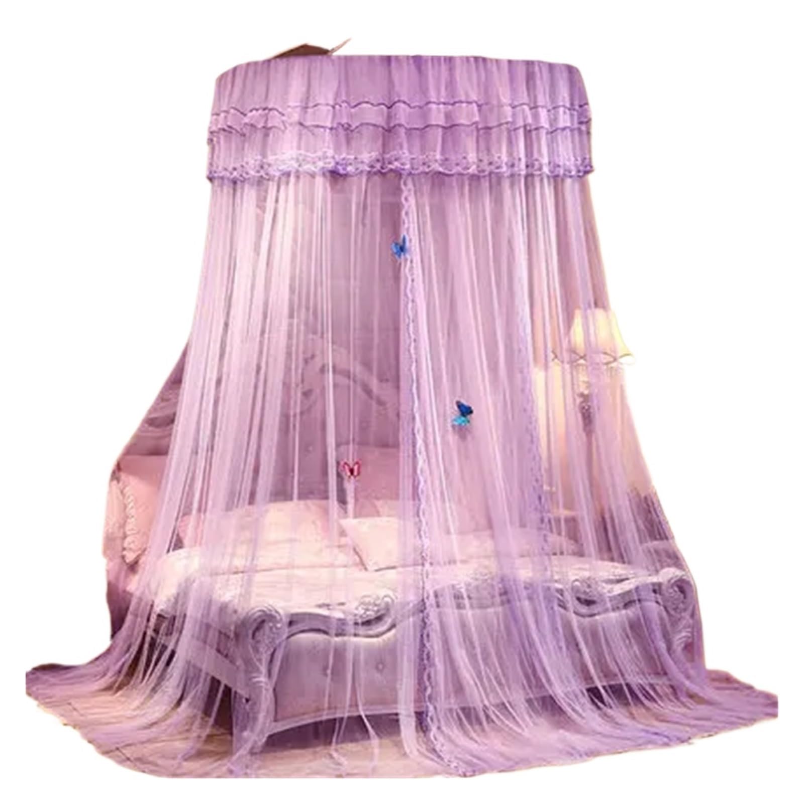 Moustiquaire pour lit double anti-insectes ronde 1.8x2.2m