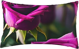 Purple Roses Print Pillow Case Cover for Breathable Bedding Home Bedroom Living Room Travel Accessory
