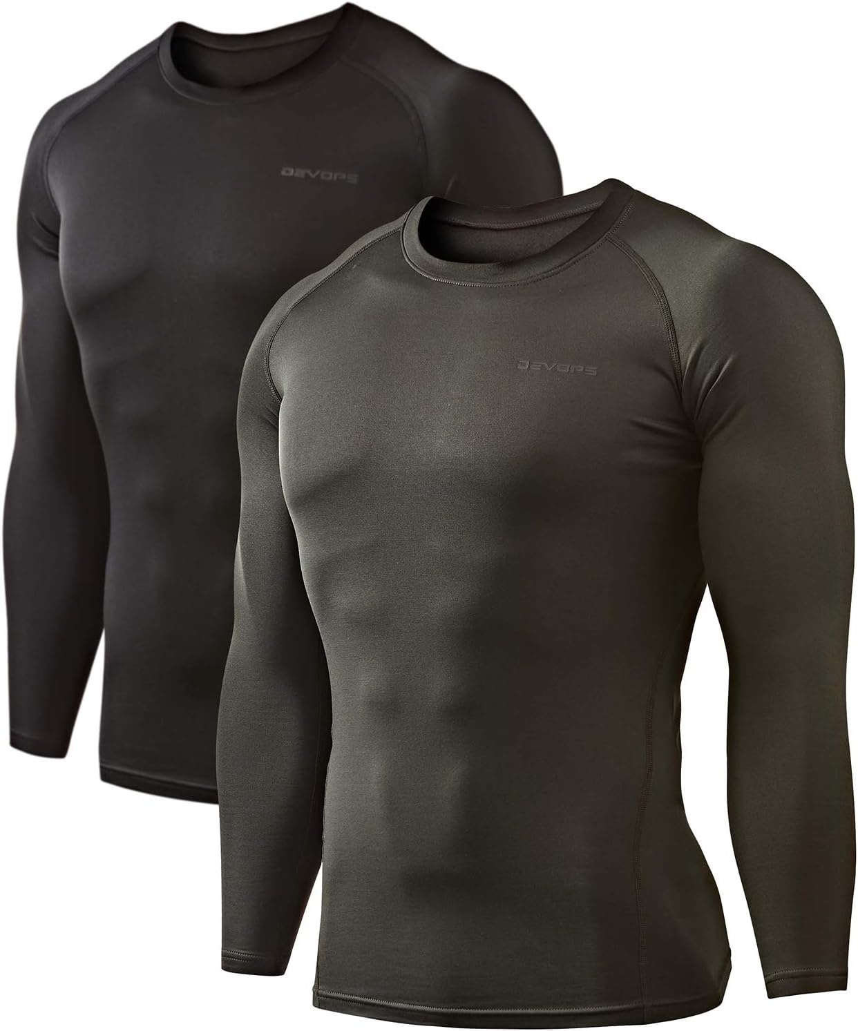 2 Pack Men's Thermal Long Sleeve Compression Shirts