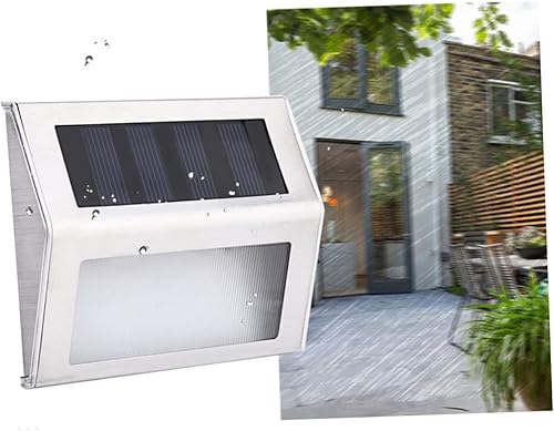 Miniatura 4 de Uonlytech 4pcs 3 Solar Lights for Outside Solar Street Lamp Solar Lights Outdoor Sensor Light Silver Wall Lamp LED Solar Eave Light