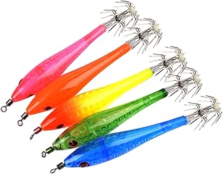 BESPORTBLE 5 Pçs Iscas De Pesca Kit De Pesca Iscas De Camarão Anzóis Iscas De Pesca De Lula Anzol Anzóis De Pesca De Água Salgada Iscas De Plástico Anzol De Mar Profundo Ferramenta De Anzol