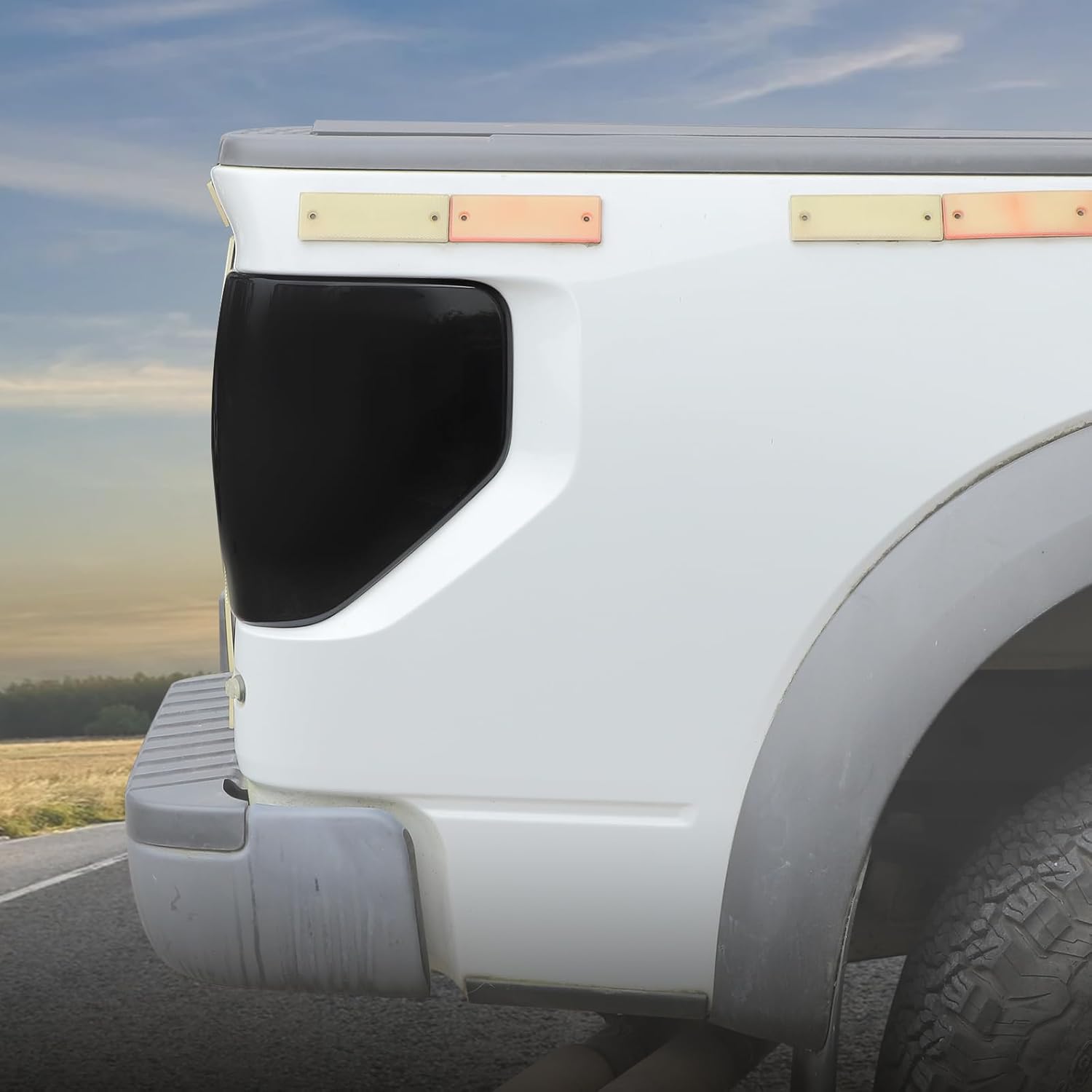 RT-TCZ Smoked Black Tail Light Lamp Cover Guard Trim Decoration Exterior Accessories for Ford F150 Raptor 2009-2014