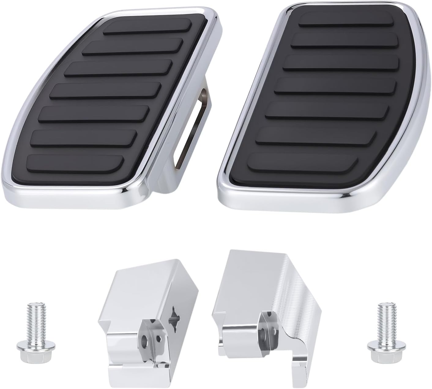 Motorcycle Front Footpegs for Can Am Ryker, Anti-Slip Rider Wide Floorboards Footrest, Driver Footboard for Can-Am Ryker 600 900 Sport & Rally, Motorbike Highway Footboard Accessories (Chrome)