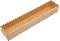 Vista 6 de Organizador de cajones de bambú, organizador de utensilios de cocina, bandeja de cubiertos, soporte para cubiertos, caja de almacenamiento de madera