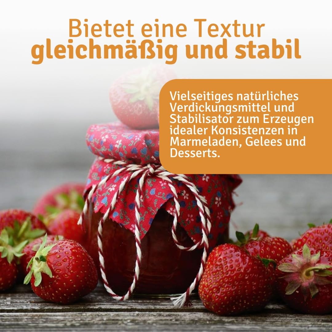 Mr.P Ingredients Pektin NH 1kg Glas, Apfelpektin, Natürliches Lebensmittel-Verdickungsmittel, Stabilisator für Fruchtaufstrich, Pektin für Marmelade, Gelatine, Vegan, Glutenfrei, Ohne GV