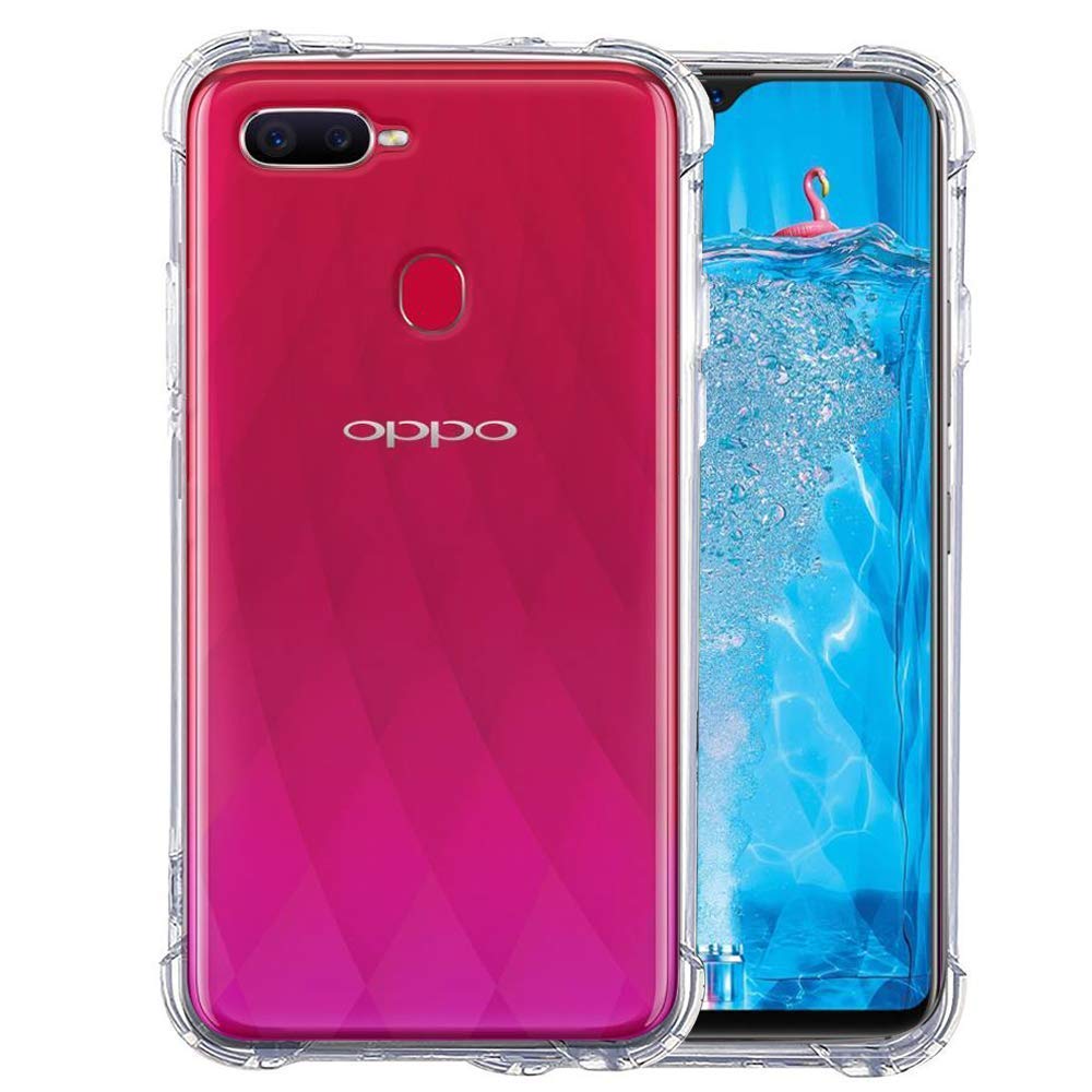 Dashmesh Shopping� Shock Proof Protective Soft Back Case Cover for Oppo F9 (Transparent) [Bumper Corners with Air Cushion Technology]