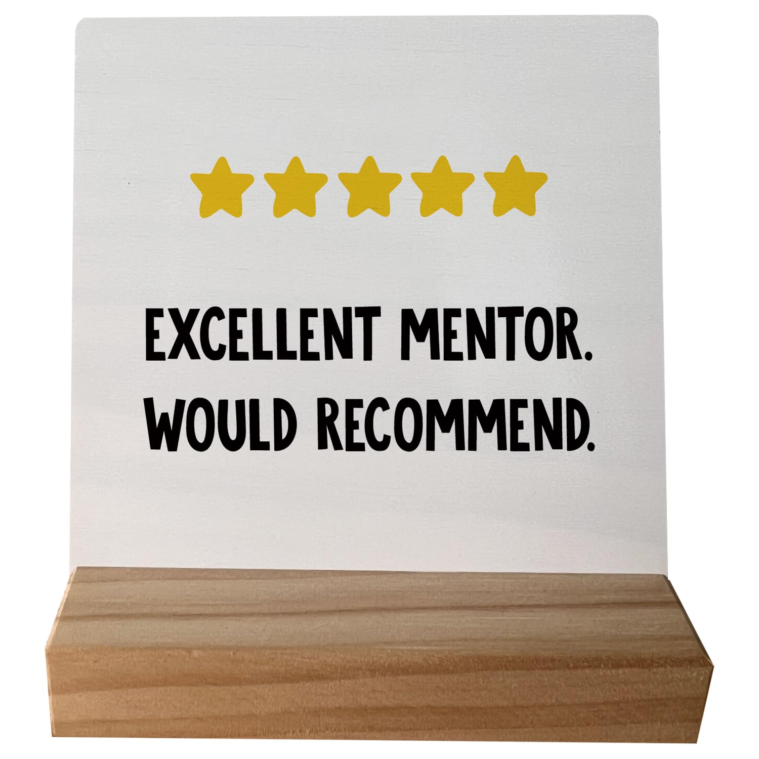 Mentor Gifts for Women Men, Mentor Appreciation Gifts, Mentor Teacher Gifts,Thank You Mentor Gifts,5 Stars Excellent Mentor Would Recommend Plaque Sign Wooden Stand