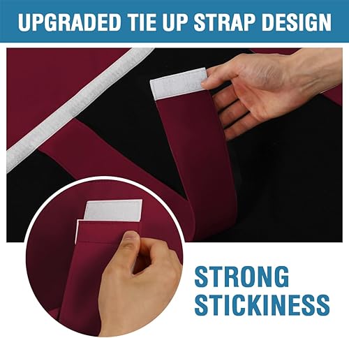 Miniatura 6 de H.VERSAILTEX Cortina 100% opaca para puerta francesa, cortina de privacidad con bloqueo de luz para puerta corrediza de vidrio, con aislamiento