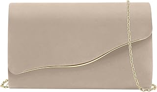 CurvChic Clutch Purses for Women Evening Bag Faux Suede Formal Party Wedding Cocktail Prom