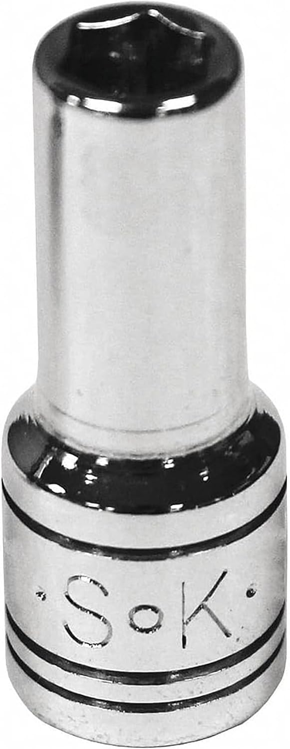 SK Hand Tool 41675 1/4 in. Drive Metric Semi Deep Chrome Socket 5.5mm, Cold Forged Steel Socket with SuperKrome Finish, Made in USA