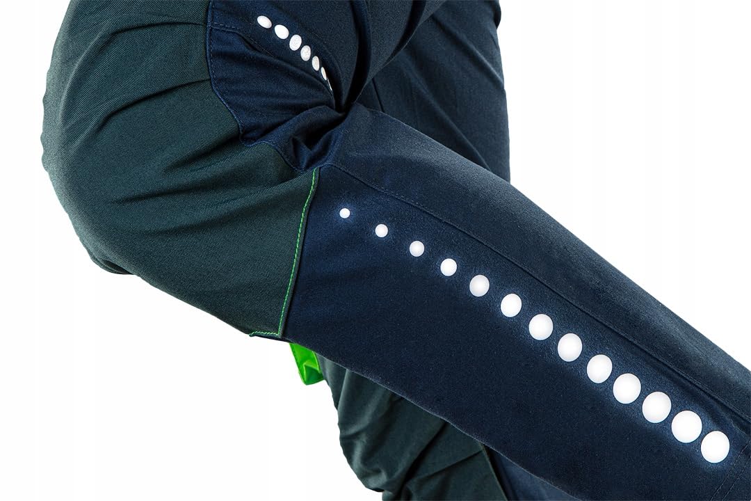 NEO TOOLS Arbeitshose Herren mit Gürtel, mit Cordura, Stretch | Reflektierende Elemente, Flexibel & Robust Männer-Arbeitshose mit Kniepolstertaschen