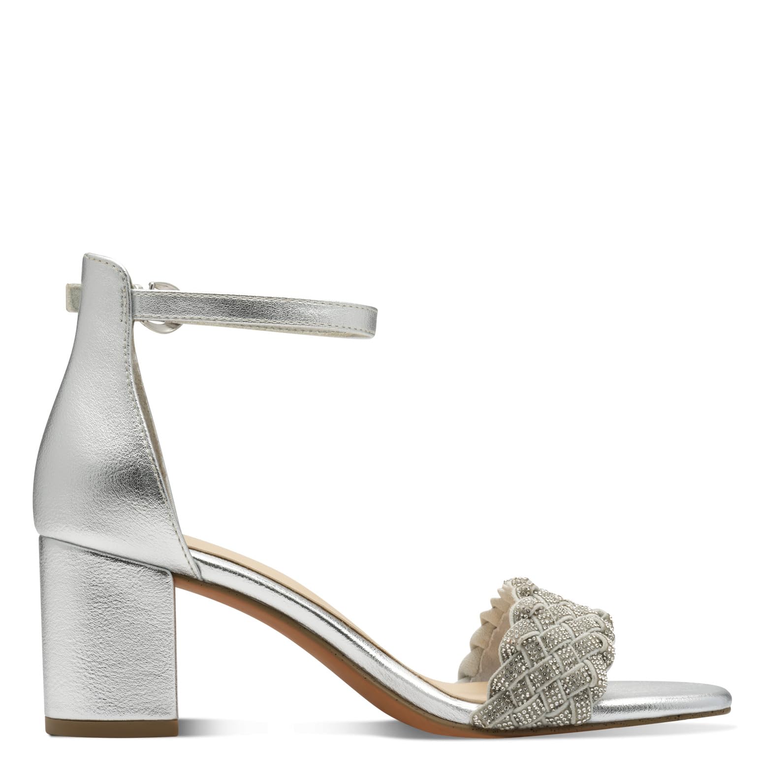 MARCO TOZZI Damen Sandalen mit Absatz Elegant Blockabsatz, Silber (Silver Comb), 39 EU