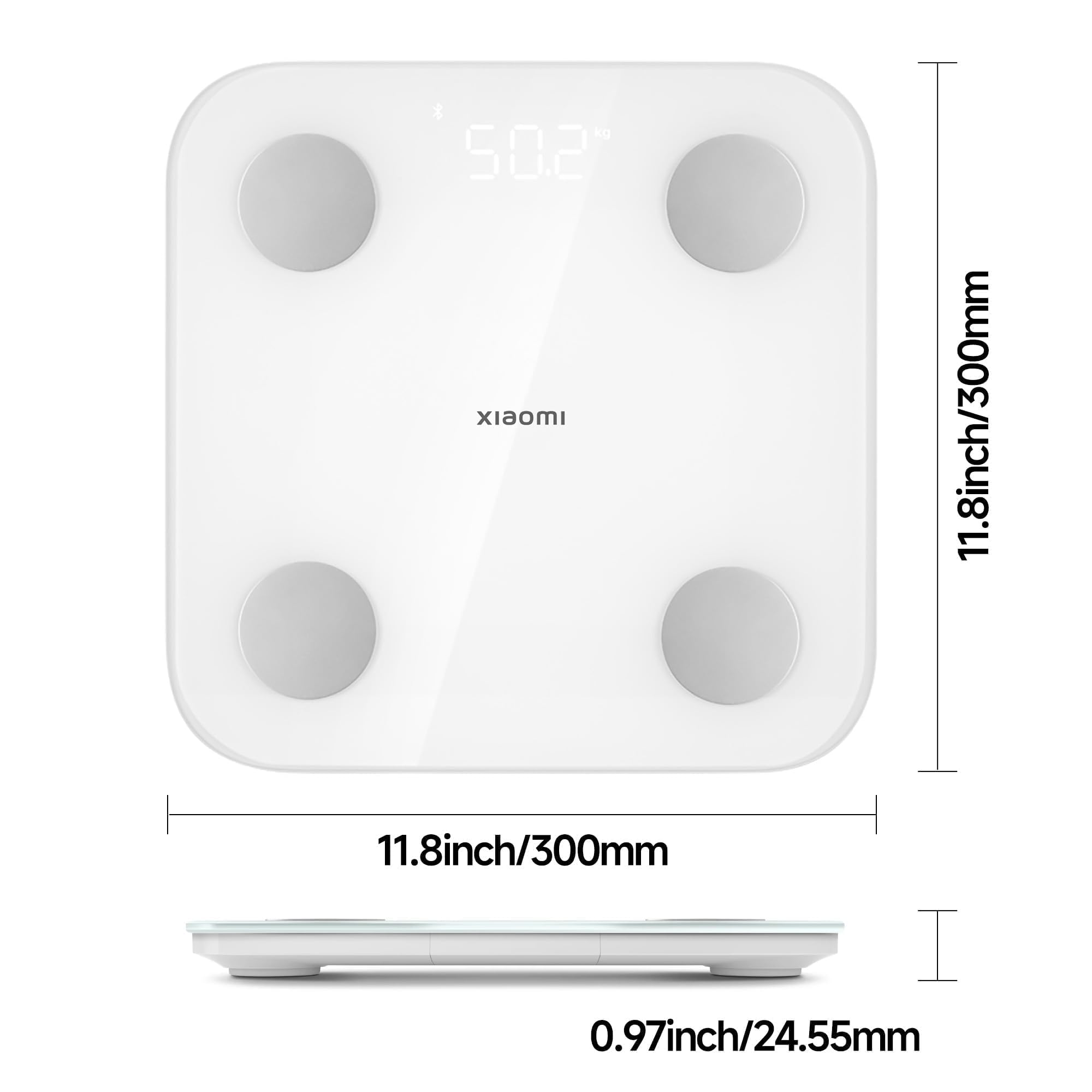 Xiaomi Body Composition Scale S400 Personenwaage mit Dual-Frequenz-Messung, 25 Gesundheitsindikatoren, bis zu 150 kg und Genauigkeit von 100g, Weiß