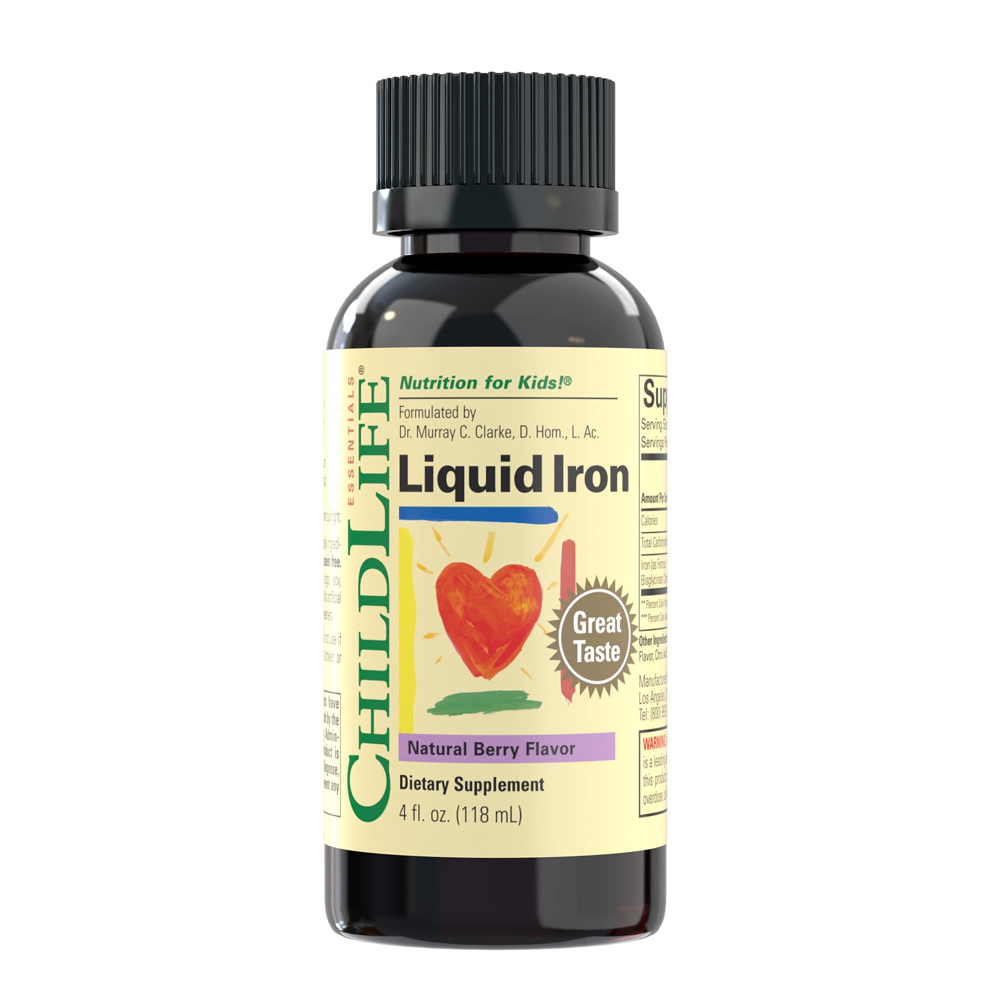 ChildLife Essentials Liquid Iron - Dietary Supplement for Infants, Baby, Kids, Toddlers, Children, and Teens - Natural Ber...
