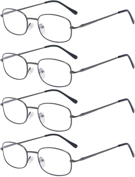 eyekepper 4 Pairs Metal Frame Reading Glasses Men Women Spring Hinges Bronze 2.75 - 1