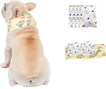 Amazon 犬 クールネック クールバンド 熱中症対策 暑さ対策 国産保冷剤付き クールバンダナ ネッククーラー ペット用 犬用 猫用 首ひんやり 冷感 首冷やす つめたい 小型犬 中型犬 大型犬 かわいい 散歩 S ブルドッグ黄 Le Neant ル ネアン ベーシック首輪 通販