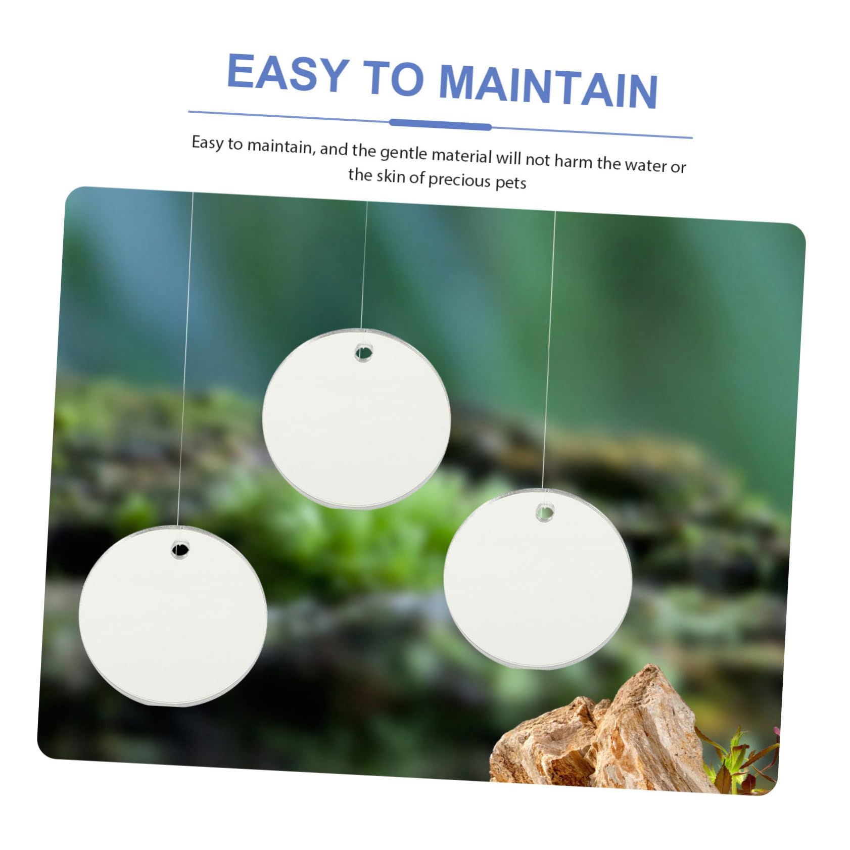 BESPORTBLE 20piezas Espejos para Acuarios De Betta Espejos Flotantes Redondos De Accesorios para Peceras Decoración para Acuarios De Agua Dulce y Salada