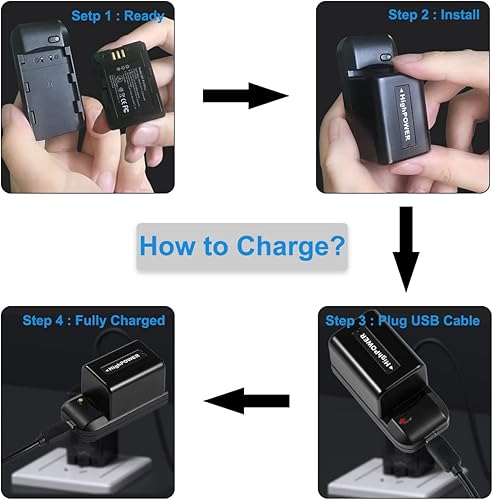 Miniatura 5 de Cargador de batería NP-FV5 Plus, videocámara digital Cargador de viaje y batería de litio recargable NP-FV5 Plus de 3.7V 2000mAh