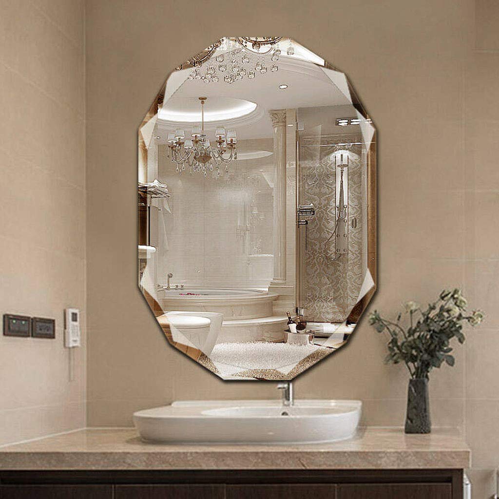Specchio da parete senza cornice per trucco, 5 mm di spessore, specchio da bagno per elegante decorazione domestica e applicazione trucco