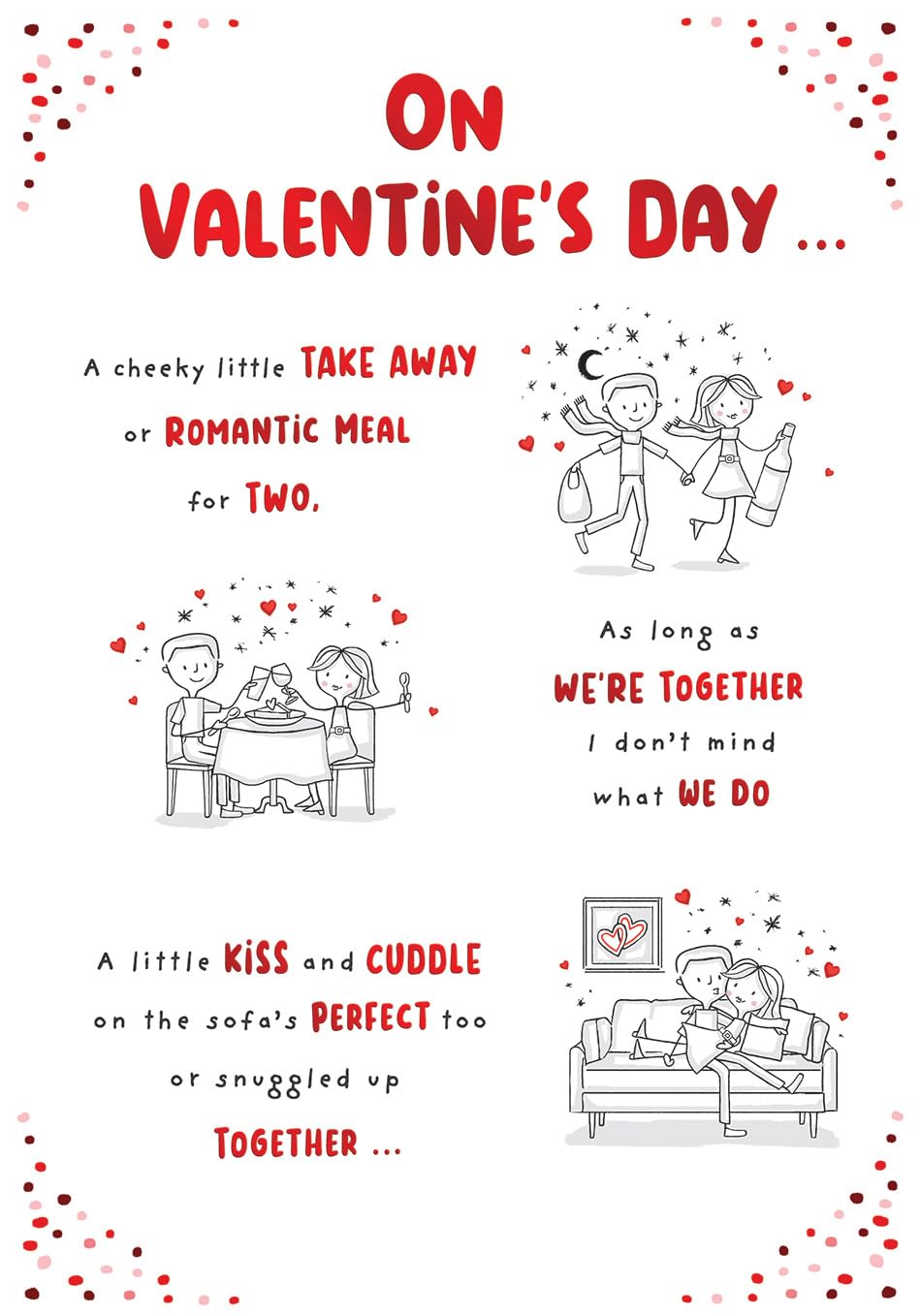 Piccadilly Greetings Valentine's Day Card, On Valentine's Day Open - 9 x 6 inches