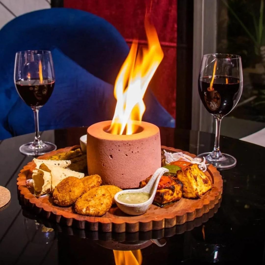 Upyoga Indoor Fireplace Portable Smokeless Tabletop Bio Ethanol Rubbing Alcohol Indoor Outdoor (Terracotta)