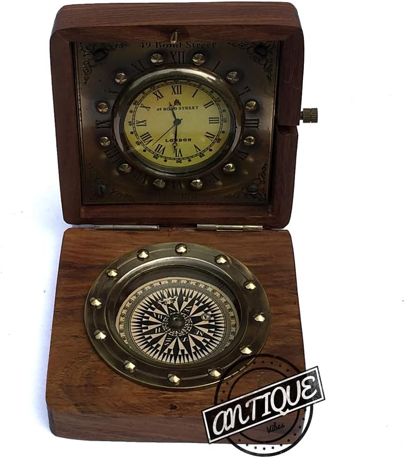 Brass Compass Antique Finish Victorian Watch Compass Office Home Decorative Gifts for Son, Daughter