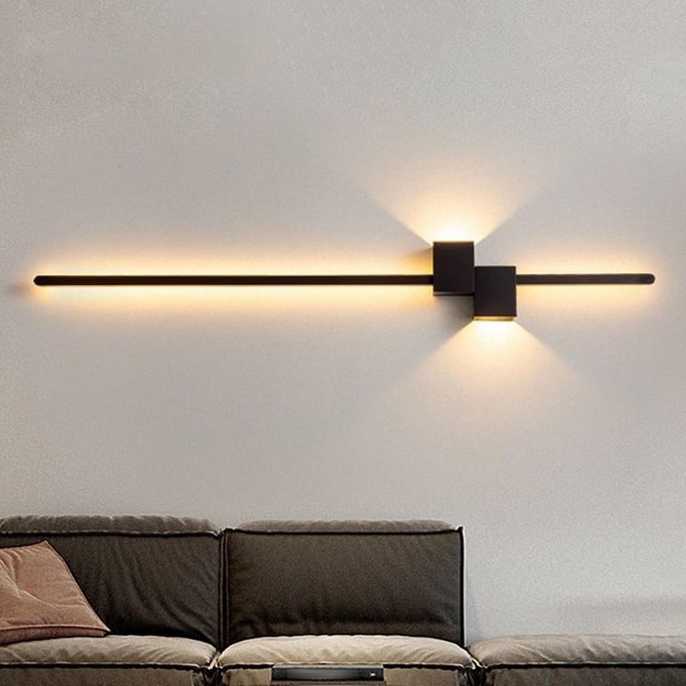 Foco LED, luz de Pared Lineal de Barra Delgada con, lámpara de Pared LED para Interiores, lámpara de Pared de Tira Larga LED, Pasillo de baño, Sala de Estar, Fondo