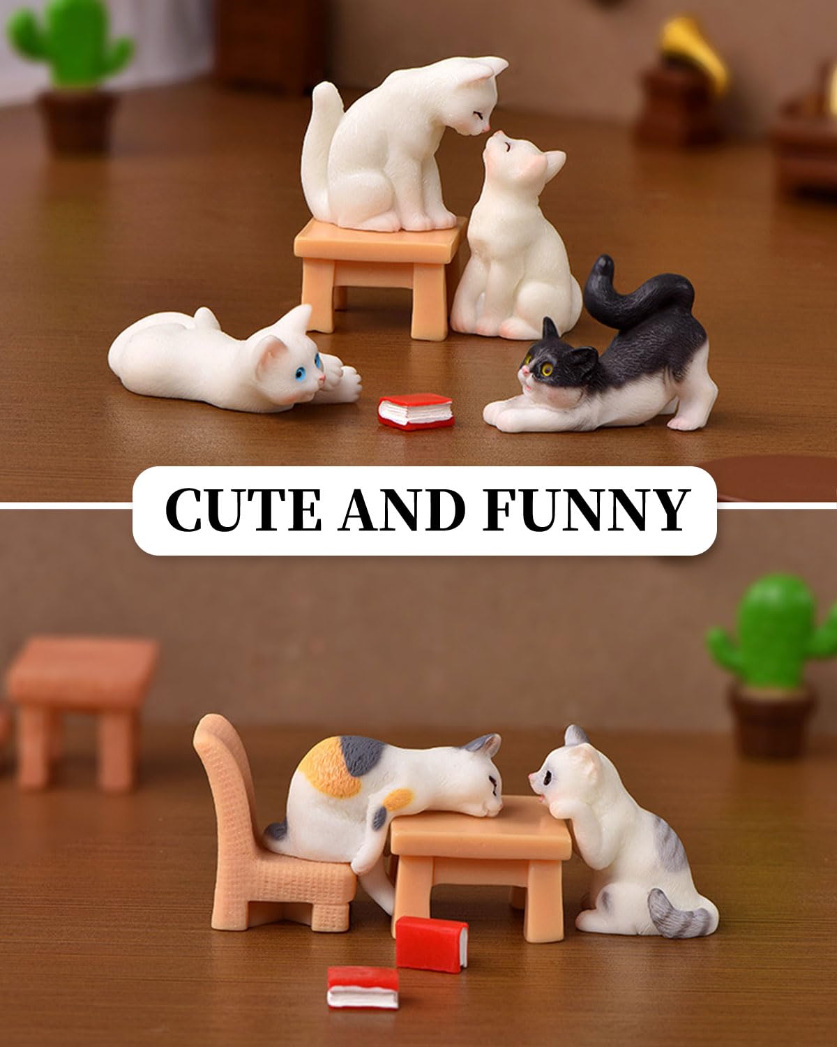 YGCHEN Katzen Miniatur-Figuren – 10 Stück, Süße Tortendeko Für Kindergeburtstage