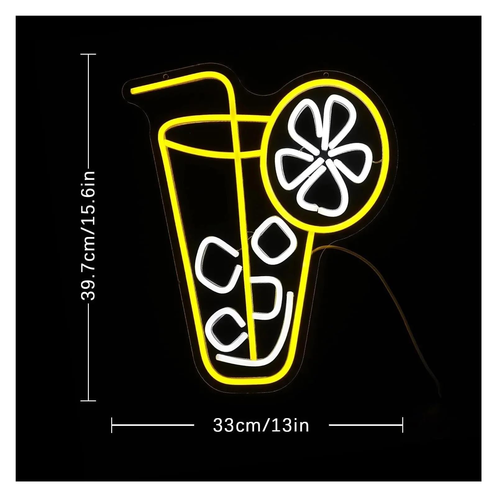 Insegna al neon con fetta di limone, decorazione da parete a LED