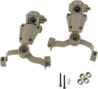 Tactical Earmuffs Helmet Rail Adapter for MTEK Rail/ARC Rail /wendy 2.0 3.0 Rail Helmet, for Walker's Razor Ear Muffs (DE) - HEARFALCOM