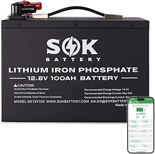 Miniatura 12 de SOK Battery Batería LiFePO4 de 314 Ah 12 V máx. Batería de ciclo profundo 15000, grado marino IP67 con calentador integrado, corte de baja