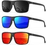 Polarized Sunglasses for-Men-Women Mens-Sunglasses: Sun Glasses for Sport Driving Fishing with UV Protection 3 Packs