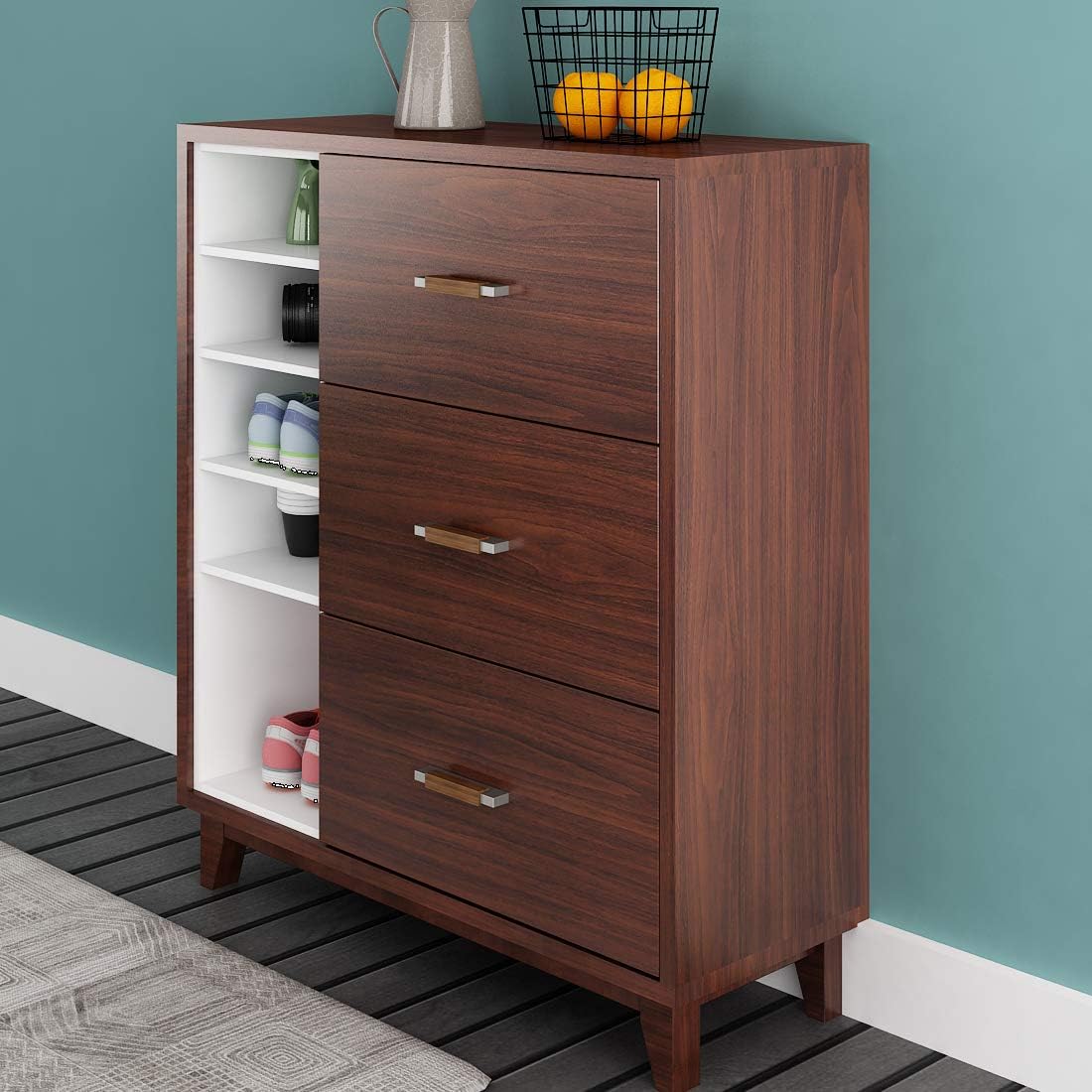 Livelynine 197 x 24 Inch Wide Wood Contact Paper Kitchen Cabinet Desk Countertop Paper Kitchen Cabinet Wallpaper Wood Adhesive Paper for Furniture Waterproof Black Walnut Wood Grain Vinyl Wrap