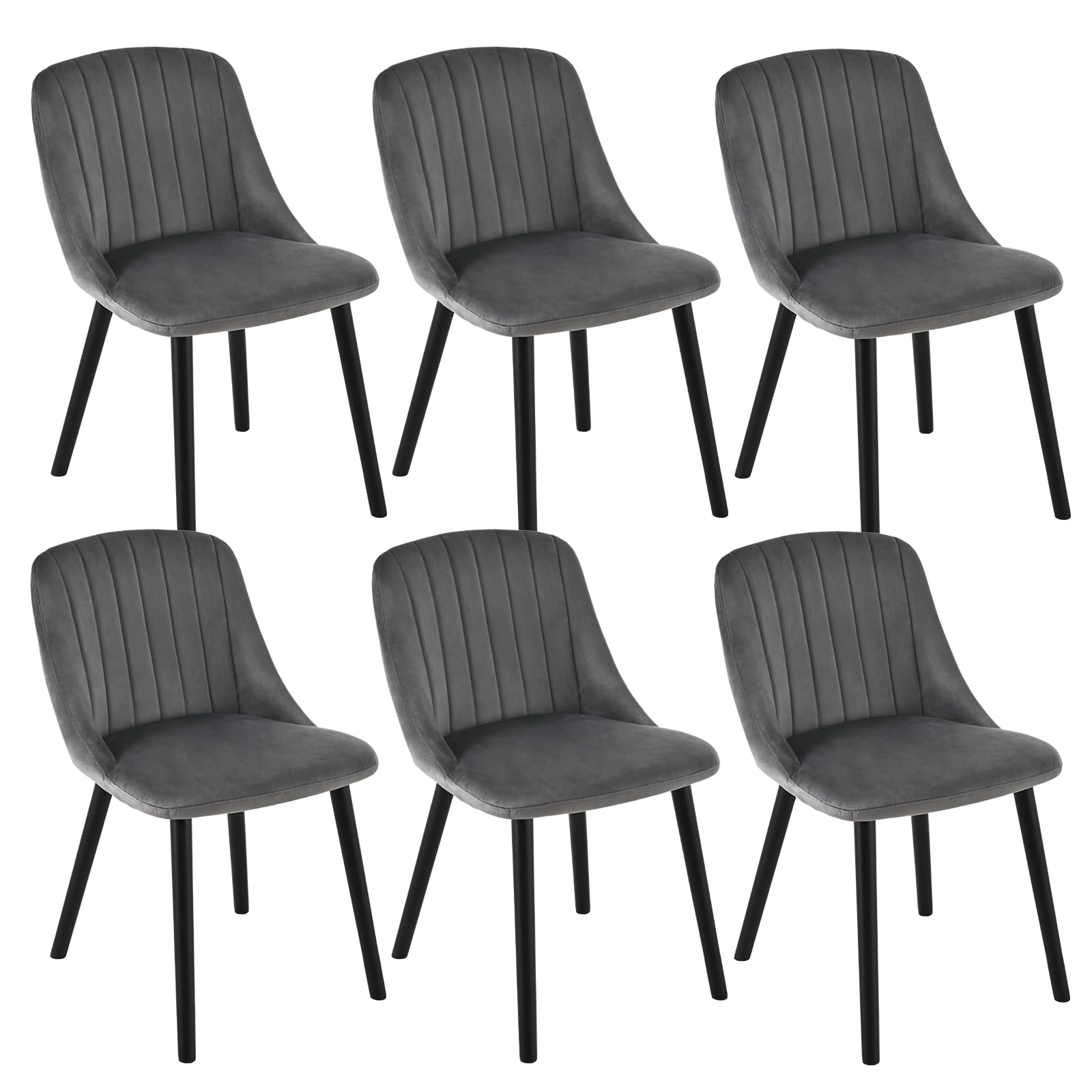 Goeurvant Esszimmerstühle 2/4/6er Set mit Holzbeinen Moderne Polsterstuhl für Küche Esszimmer Schlafzimmer Chenille Sitzfläche