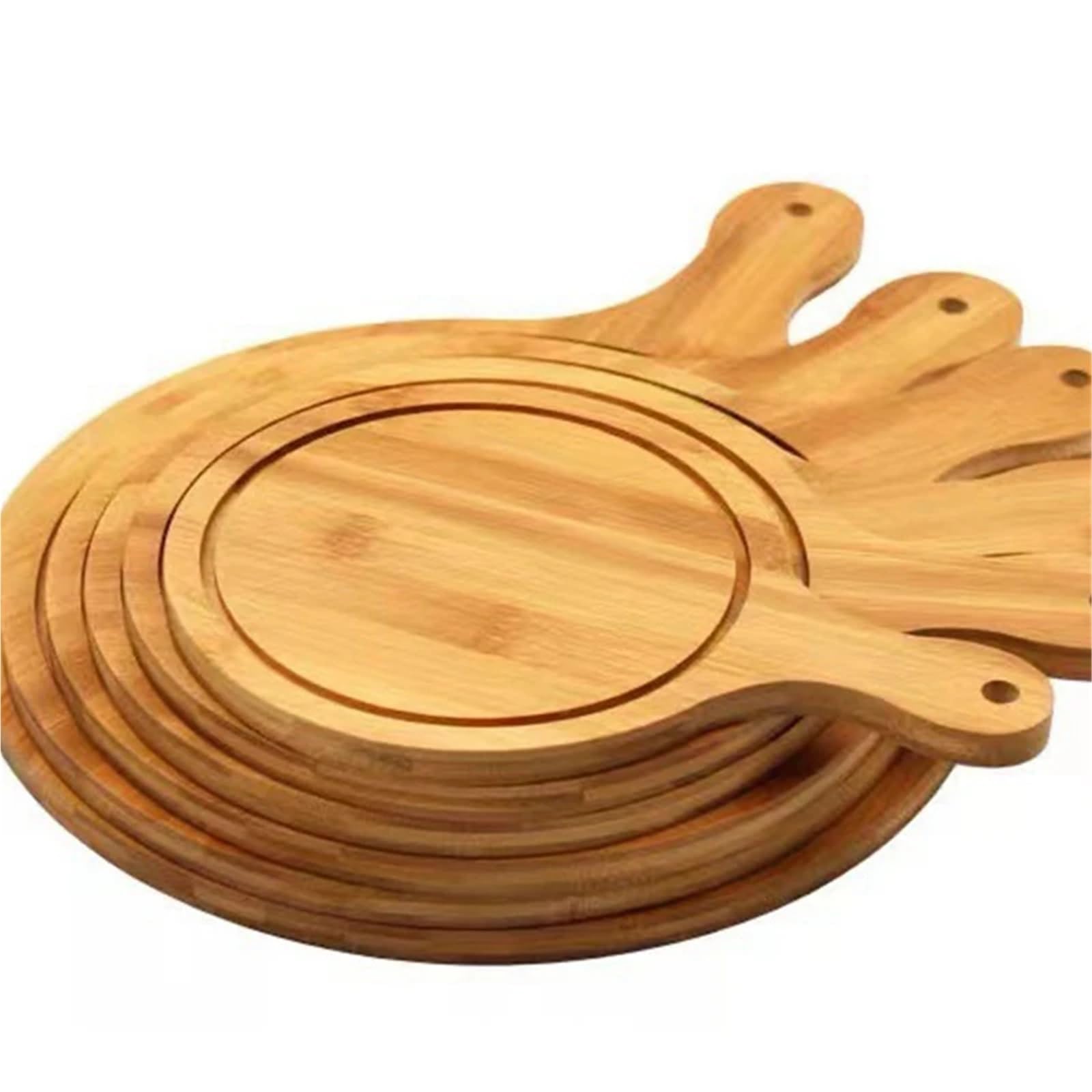 Pizzabrett aus Holz, rundes Backblech mit Pizzastein und Schneidebrett, Backzubehör für die Küche