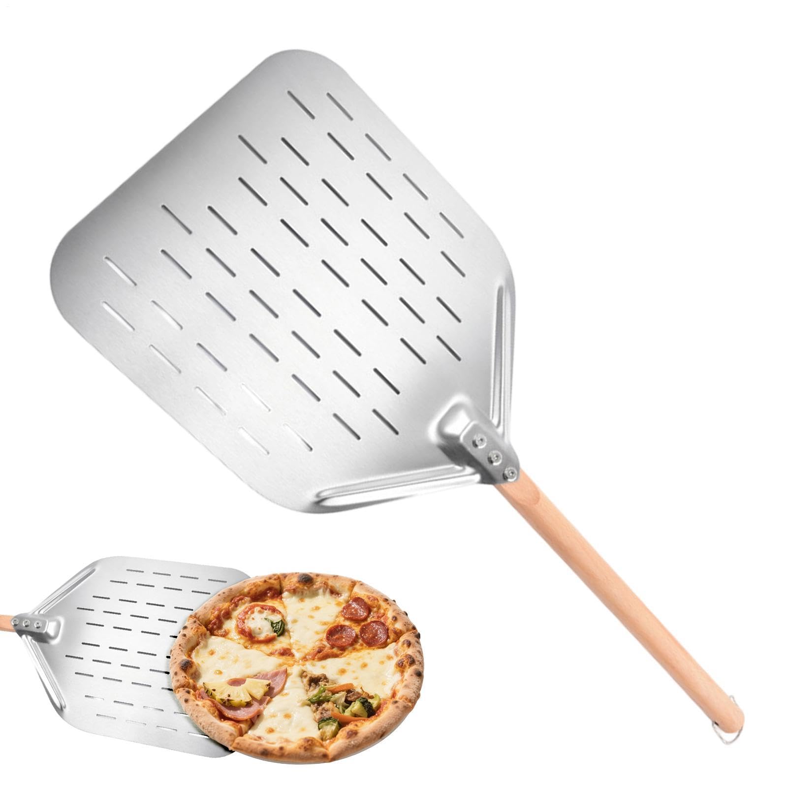 Pala per pizza Girante da Forno in Acciaio Inossidabile da 30 cm con Fori
