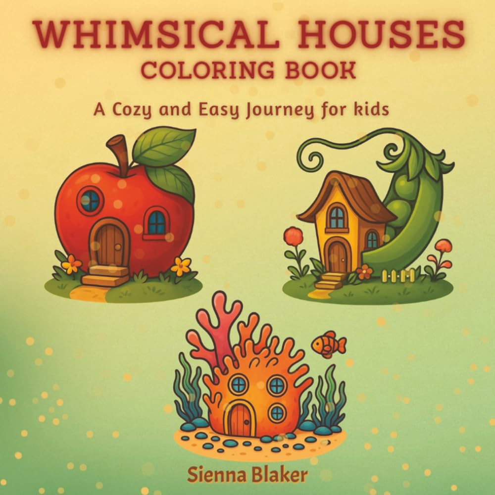 Whimsical Houses Coloring Book: A Cozy and Easy Coloring Journey for kids